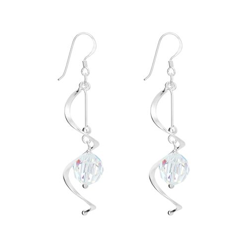 Lovely Long Crystal Spirial Earrings